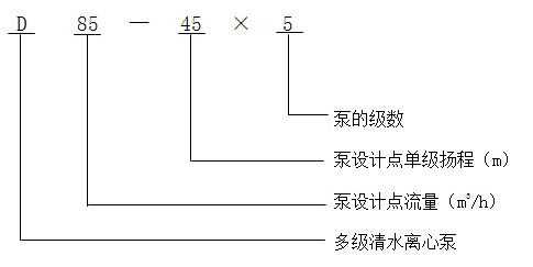 D型多級清水離心泵型號含義